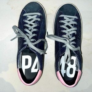 Barely worn blue “snakeskin” P448 sneakers.